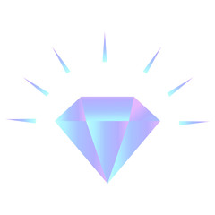 Vector gradient shining diamond logo on the white background - 146034391