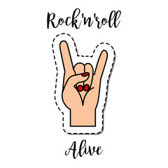 Fashion patch element Rock-n-Roll alive