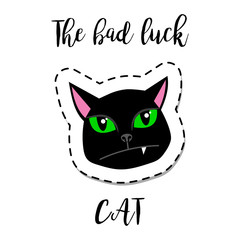 Fashion patch element black cat