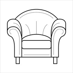 Vector pink barrel chair. Armchair in cartoon style. Vintage beautiful design elements for fashion cozy interior. Isolated illustration on white background.