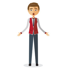 Shocked young businessman surprised man emotional concept