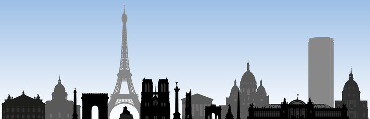 Naklejka premium Paryski pomnik - Paryż - turystyka - Wieża Eiffla - fryz - słynna strona