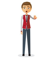 Blond businessman motivation flat cartoon vector illustration