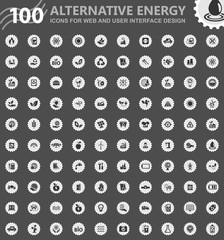 Alternative energy icons set