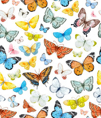 Watercolor butterfly pattern