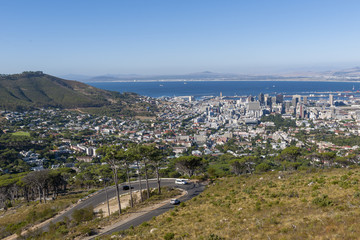 View of Cape Town City Bowl. Western Cape. South Africa.