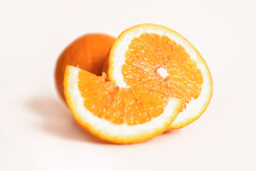 Fototapeta na wymiar Fresh Orange Isolated on White Background
