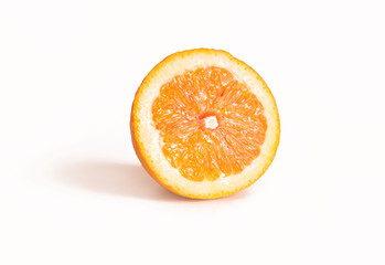 Fresh Half Orange Fruit Isolated on White Background With Clipping Path