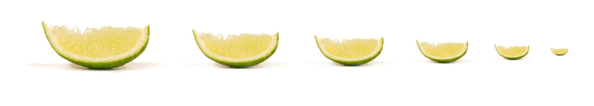 Bright and Fresh Lime Slices in a Panoramic Image