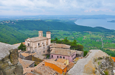 View of the castle Montefiascone in Italy