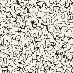 Abstract Retro Background Design. Vector Seamless Black And White Pattern.