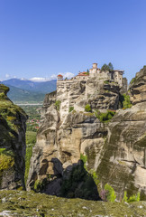 Fototapeta premium distant view on Grand Meteoro monastery, Greece