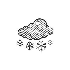 Sketch icon - Weather overcast snowing