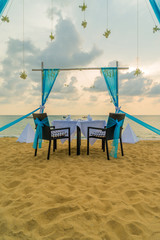 Beautiful place for romantic dinner on the beach. Samui island