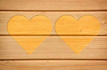 Two yellow hearts