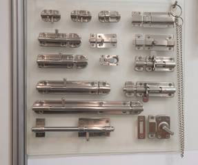 Door bolts displayed