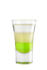 Shot. Alcoholic drink on a white background
