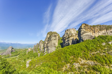 panoramic view on one of the Meteora monasteries