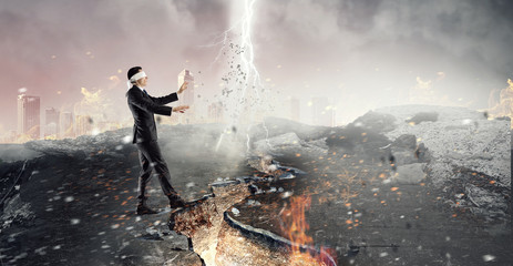 Obraz premium Overcome fear of failure . Mixed media