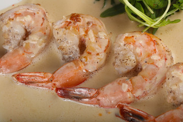 Prawn in cream sauce