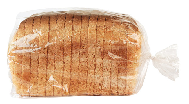 Sliced bread in plastic bag