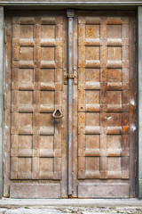 brown grunge rusty metal door of church