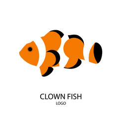 The silhouette of clownfish. Flat design. Vector illustration. - 146045922