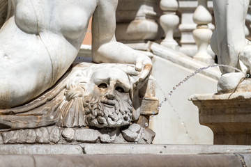 Marble statue in Piazza Pretoria, Palermo, Sicily