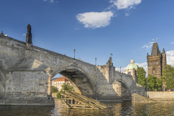 Fototapeta na wymiar Charles Bridge and Old Town Bridge Tower, Prague, Czech Republic