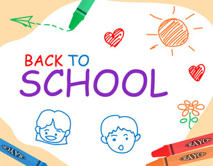 Crayon back to school vector