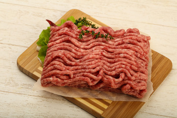 Raw minced beef meat