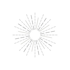 Obraz premium Sun rays hand drawn, linear drawing