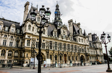 Obraz premium Hotel de Ville in Paris, France