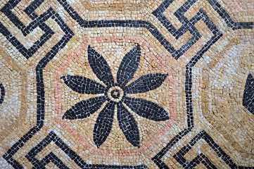 Ancient Roman mosaics found in excavations of Brescia - Italy