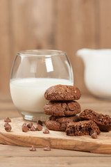 Home Baked Oat Cookies With Chocolate.