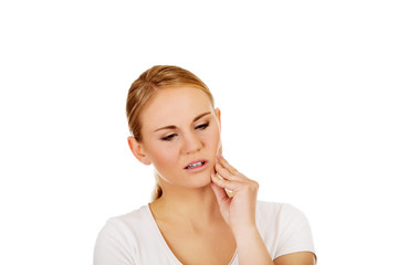 Fototapeta premium Young woman with tooth ache