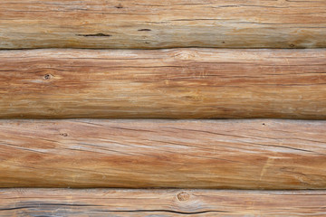 Fototapeta premium Background wall of pine logs.