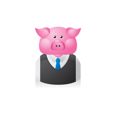 People Avatar Icons - Pig Businessman