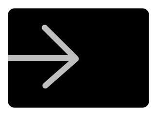 Black button with grey arrow. Vector illustration.