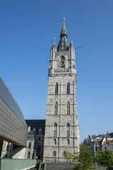 Fototapeta na wymiar Belfriedturm in Gent, Belgien