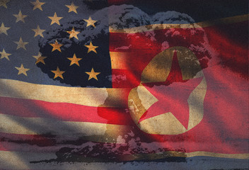 USA vs. North Korea - graphic concept