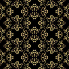 Abstract oriental ornament. Vintage classic dark seamless pattern Floral background for textile, wallpaper, pattern fills, covers, surface, print, gift wrap, scrapbooking, decoupage