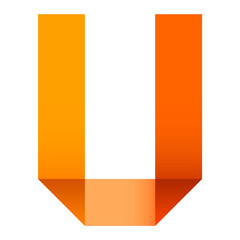 bright letter folded of paper