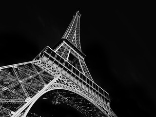 View of the Eiffel tower in Paris.
