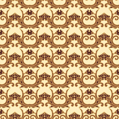 Vector damask seamless pattern, gold wallpaper, wrapping