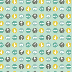 Hand drawn baby boy background, green and yellow, boy objects