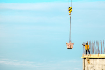 Construction. Urban landscape. Blue sky