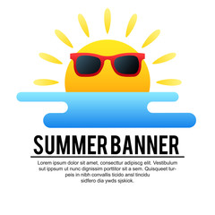 Fun sun and ocean summer themed banner
