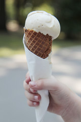 Baby hand with ice cream 