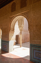 Details of the inner courtyard, Alhambra, Granada.